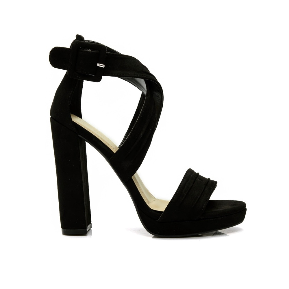 Fashion Nova Untamed Chunky Heel -Black Block Heels